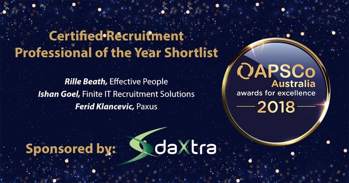 Certified Recruitment Professional of the Year Award sponsored by DaXtra
