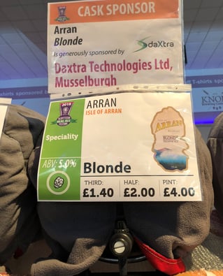 DaXtra sponsors cask of Arran Blonde
