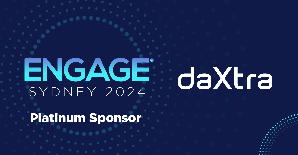 Engage Sydney Logo with Daxtra Logo. Event Flyer 