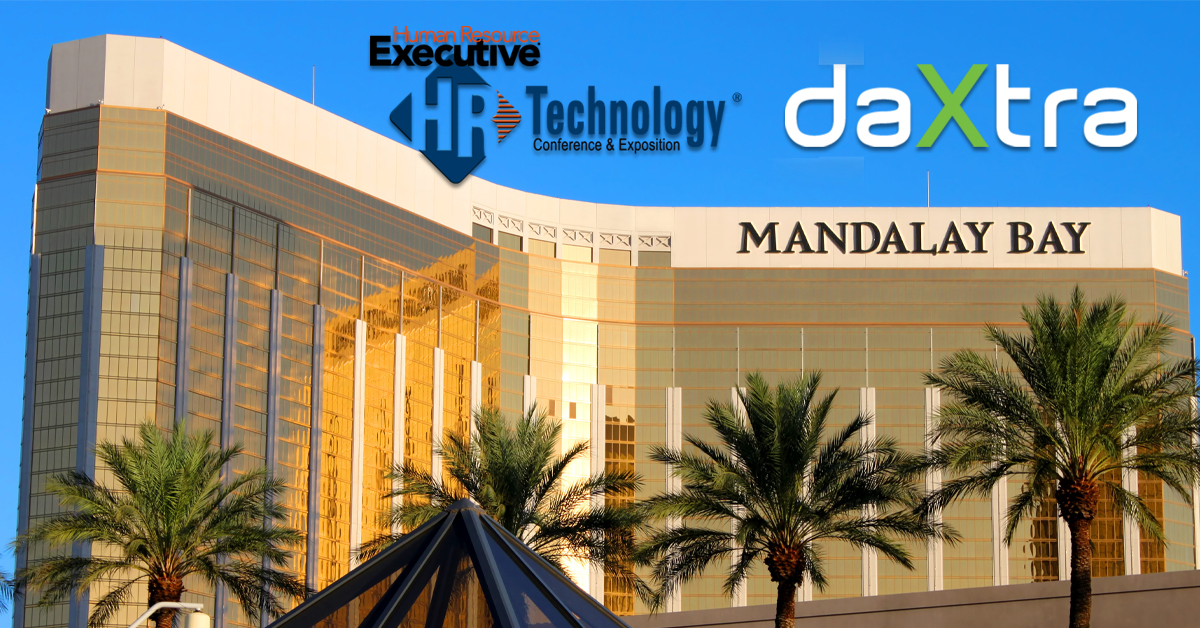 Mandalay Bay with palms and DaXtra at HR Tech Conference