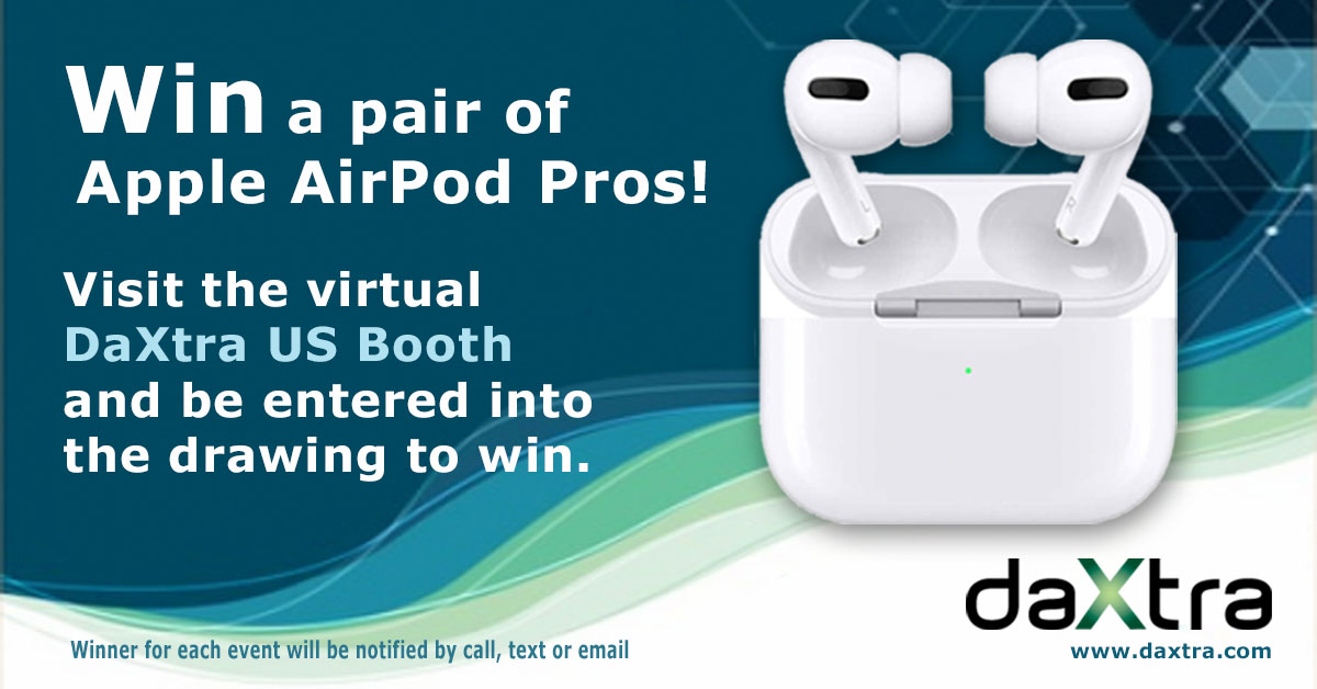Enter to Win Apple AirPods when you visit the DaXtra US virtual booth in 2020